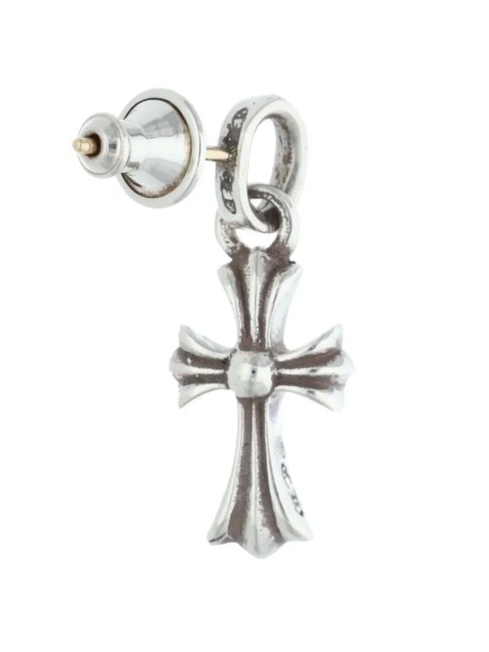 Chrome Hearts Bby Pprchn Baby Fat Drop Silver Earrings